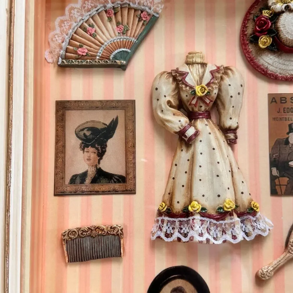Victorian Shadowbox 3D by Arister Gifts Gilded Age Diorama Fan Parisol Absinthe